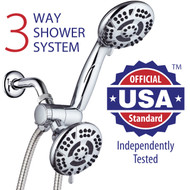AquaDance® Premium High-Pressure 3-Way 30-Setting Shower Head/Hand Shower Combo