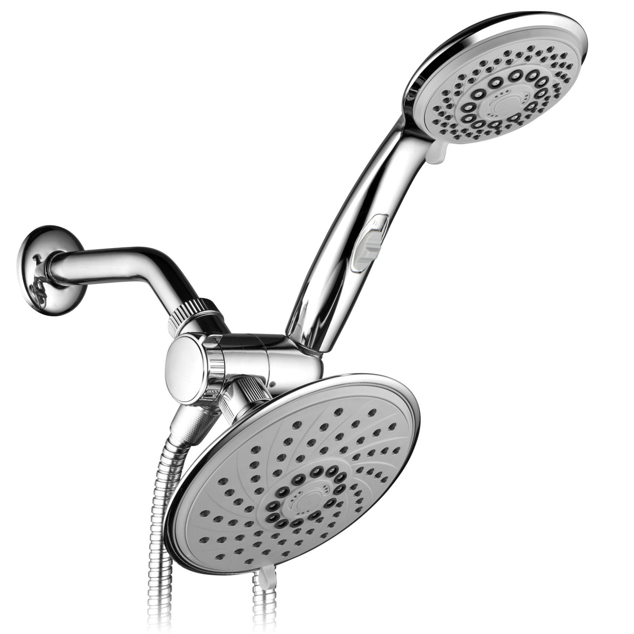 Hotel Spa 6 4 Ultra Luxury 3 Way Rainfall Shower Head Handheld Shower Gray Spiral Combo W Patented On Off Pause Switch And 5 7 Foot Stretchable Stainless Steel Hose Ipshowers Com