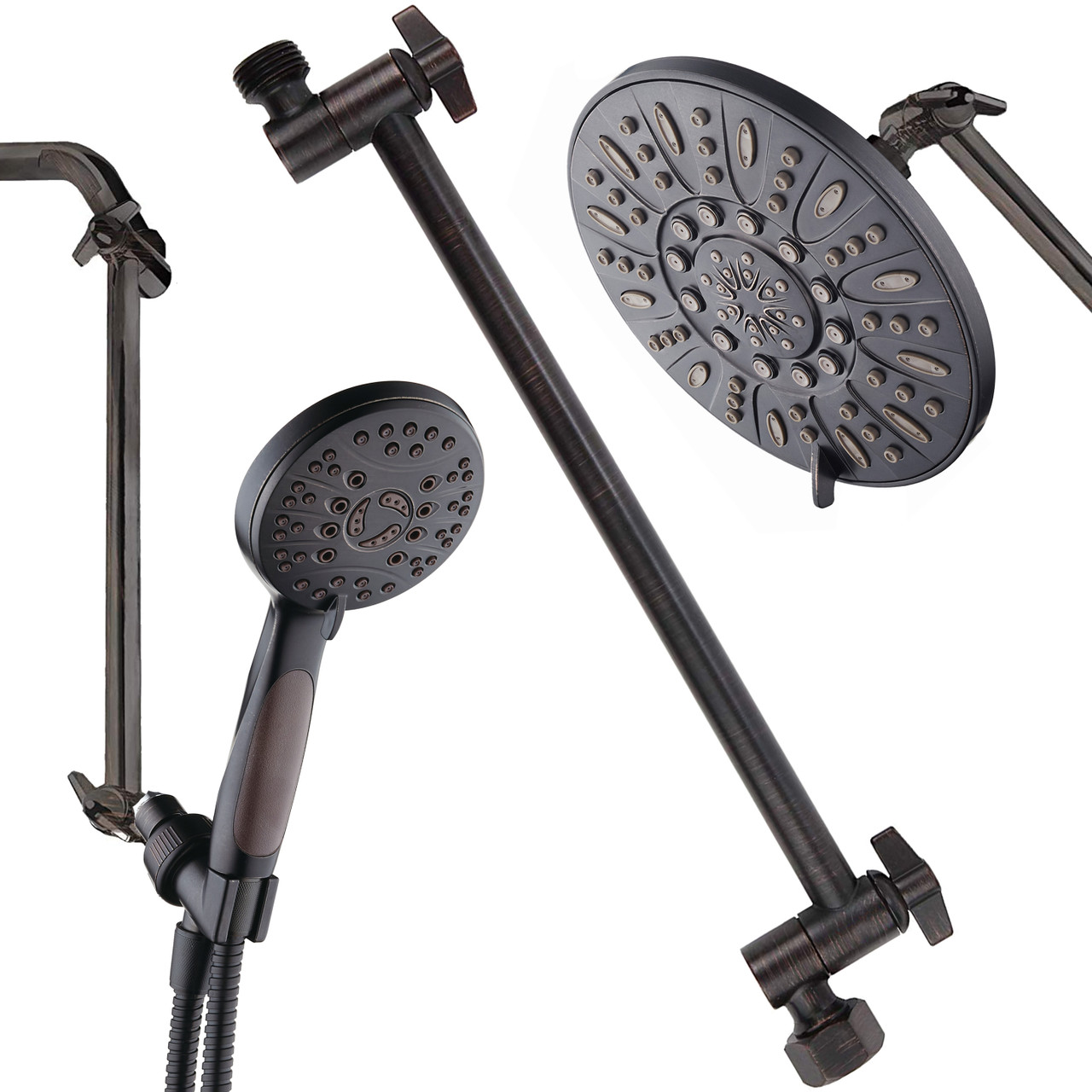 Hotel Spa 11 Solid Brass Adjustable Shower Extension Arm With Lock Joints Lower Or Raise Any Rain Or Handheld Showerhead To Your Height Angle 2 Foot Range Universal Connection Oil