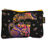 Laurel Burch Cotton Canvas Cosmetic Bag Cats Under Umbrella - LB4880C