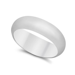 925 Sterling Silver Nickel-Free 6.8mm Domed Wedding Band - Made in Italy