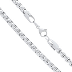 5mm High-Polished Stainless Steel Square Box Chain Necklace