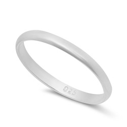 2mm 925 Sterling Silver Nickel-Free Domed Wedding Band - Made In Italy (SKU: SS-WR2)