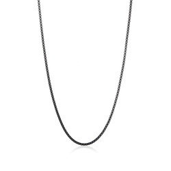 3.2mm Black Plated Stainless Steel Square Box Chain Necklace