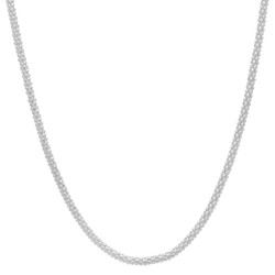 1.8mm Solid .925 Sterling Silver Round Popcorn Chain Necklace