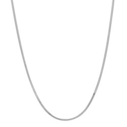 1mm Rhodium Plated Solid .925 Sterling Silver Snake Chain Necklace + Microfiber