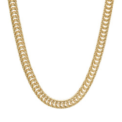 6mm 14k Yellow Gold Plated Square Franco Chain Necklace