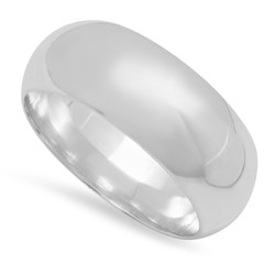 9mm 925 Sterling Silver Nickel-Free Domed Wedding Band - Made in Italy (SKU: SS-WR9)