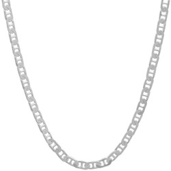 2.7mm Solid .925 Sterling Silver Flat Mariner Chain Necklace