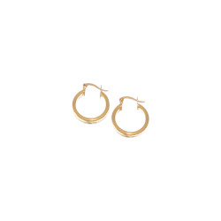 Women's 14k Gold Plated Flat Hoop Earrings - 20mm - 48mm (Small,Medium,Large)