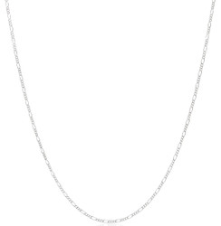 1.5mm High-Polished .925 Sterling Silver (Nickel Free) Flat Figaro Chain Necklace, 7'-30' + Jewelry Cloth & Pouch (SKU: SS-FIG040)