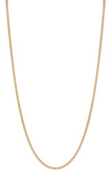1.6mm 24k Yellow Gold Plated Flat Cuban Link Curb Chain Necklace (SKU: GL-NC1019)