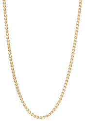 Women's 2.5mm Polished 24k Yellow Gold Plated Cable Heart Link Chain Necklace (SKU: GL-NC1049)