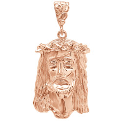 Rose Gold Plated Jesus Piece Pendant, 49mm x 27mm (⅞ inches' x ') (SKU: RGL-XLG23Z)