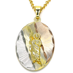 14k Yellow Gold Plated Type Type Type Pendant, 61mm x 32mm (' x ¼ inches') (SKU: GL-PD1022)