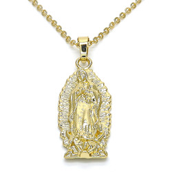 Polished 14k Yellow Gold Plated Type Type Type Pendant, 46mm x 15.5mm (⅘ inches' x ⅗ inches') (SKU: GL-PD1021)