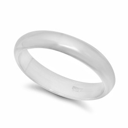 4mm 925 Sterling Silver Nickel-Free Domed Wedding Band - Made in Italy