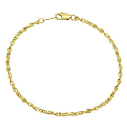 2.7mm 24k Yellow Gold Plated Twisted Singapore Chain Link Bracelet + Gift Box (SKU: GL-030B-BX)