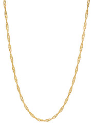 Women's 2.5mm 14k Yellow Gold Plated Twisted Singapore Chain Necklace (SKU: GL-NC1045)