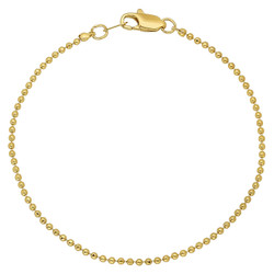 1mm 14k Yellow Gold Plated Military Ball Chain Bracelet (SKU: GL-RM27B)