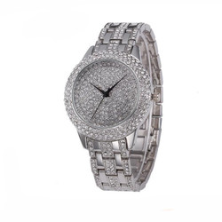 Men's Polished 14k Gold Plated Stainless Steel Cubic Zirconia Iced Out Watch + Jewelry Cloth & Pouch (SKU: WTC188)