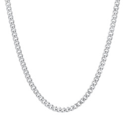 3.5mm High-Polished Stainless Steel Beveled Curb Chain Necklace