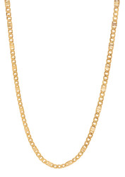 3.3mm 14k Yellow Gold Plated Flat Cuban Link Curb Chain Necklace (SKU: GL-NC1004)