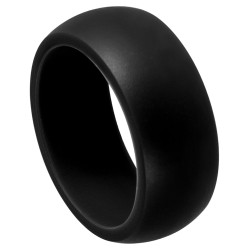 9mm Wide Silicone Black Band Ring