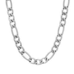 24 & 30 inch Stainless Steel Figaro Chain Necklace 7 mm wide sizes 20 22