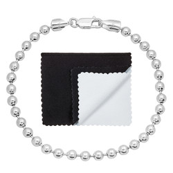 4mm Solid .925 Sterling Silver Military Ball Chain Bracelet