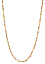 2.9mm 14k Yellow Gold Plated Braided Wheat Chain Necklace