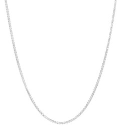 1.7mm Solid .925 Sterling Silver Square Box Chain Necklace (SKU: SS-BOX035)
