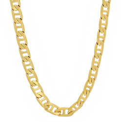 3mm-12mm 14k Yellow Gold Plated Flat Mariner Chain Necklace or Bracelet