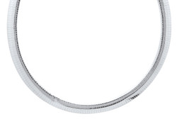 Women's 2mm-9mm Solid .925 Sterling Silver Flat Omega Chain Necklace or Bracelet