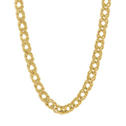 5mm-7mm 14k Yellow Gold Plated Cable Venetian Chain Necklace or Bracelet (SKU: GL-VENITIAN-CHAINS)