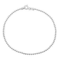 1mm-5mm Solid .925 Sterling Silver Military Ball Chain Bracelet