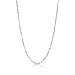 2.5mm Solid .925 Sterling Silver Braided Wheat Chain Necklace (SKU: SS-WHT060)