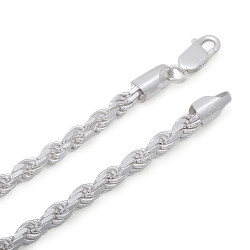 4.8mm Solid .925 Sterling Silver Twisted Rope Chain Necklace