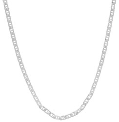 1.8mm Solid .925 Sterling Silver Flat Mariner Chain Necklace