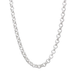 3.2mm Solid .925 Sterling Silver Round Rolo Chain Necklace