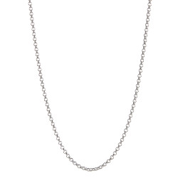 2.2mm Solid .925 Sterling Silver Round Rolo Chain Necklace + Gift Box