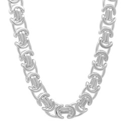 6mm-8mm Solid .925 Sterling Silver Flat Byzantine Chain Necklace or Bracelet