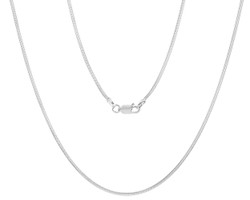 1.5mm Solid .925 Sterling Silver Round Snake Chain Necklace + Gift Box (SKU: SS-RHB40-BX)