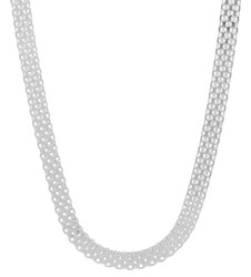 Men's 5.3mm Solid .925 Sterling Silver Flat Bismark Chain Necklace + Gift Box