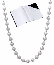 4mm Solid .925 Sterling Silver Military Ball Chain Necklace + Gift Box (SKU: NEC623-BX)