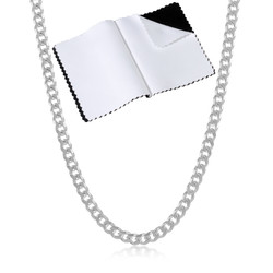3mm Solid .925 Sterling Silver Beveled Curb Chain Necklace + Gift Box