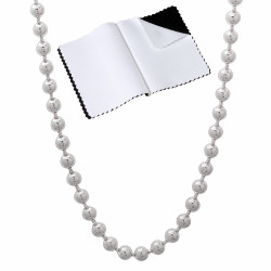 3mm Solid .925 Sterling Silver Military Ball Chain Necklace + Gift Box (SKU: NC1005-BX)