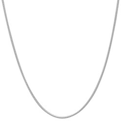 1mm Polished Rhodium Plated Silver Round Snake Chain Necklace (SKU: SS-NK1016)