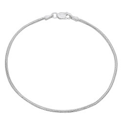 1.5mm Solid .925 Sterling Silver Round Snake Chain Bracelet