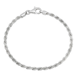 2mm-7mm .925 Sterling Silver Diamond-Cut Twisted Rope